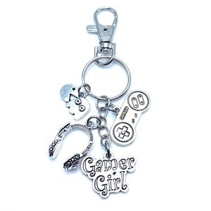 Gamer Girl Keychain Purse Charm Video Games Headset Controller